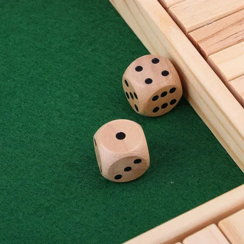 Vista 6 de Shut The Box Close The Wooden Box 4 10 Juego de mesa de números
