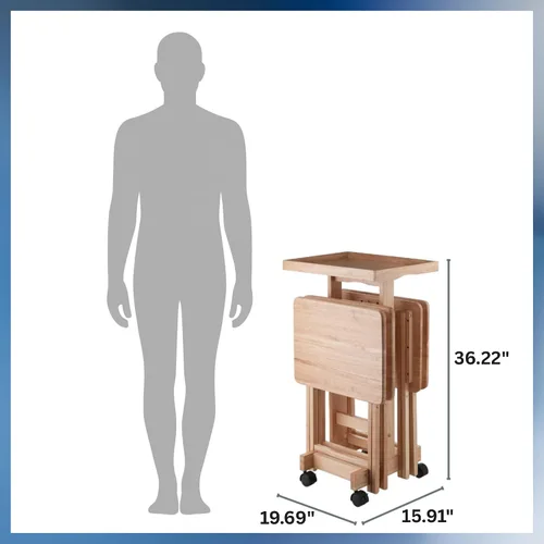 Vista 3 de Isabelle - Juego de mesa de aperitivos de 6 piezas, portátil, diseño elegante para sala de estar y dormitorio, plegable y ahorro de espacio