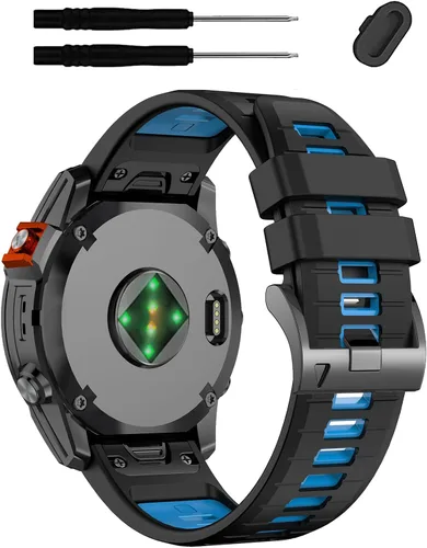 Vista 24 de Correa de reloj QuickFit de silicona de 1.024 in para Garmin Fenix 9/8 Paquete de 3 1