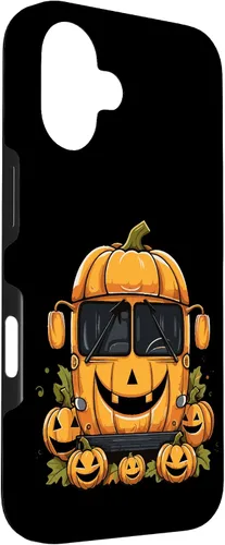 Vista 3 de iPhone 16 School Bus Pumpkin Halloween Driver Pumpkins Ride Spooky Fun Case