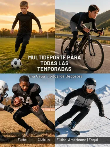Vista 2 de TELALEO Youth Football Pants Boys Compression Leggings Tights Base Layer