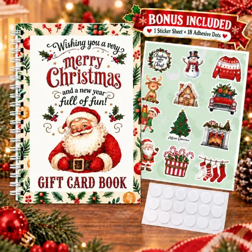 Vista 3 de Libro de tarjetas de regalo de Navidad para adultos, adolescentes Book2 Santa
