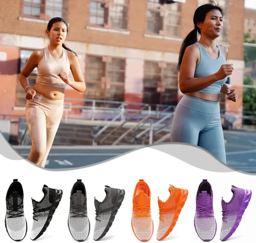 Vista 6 de Women's Walking Shoes Tennis Sneakers Casual Lace Up Lightweight Running Shoes Slip On Gym Out Workout Shoes