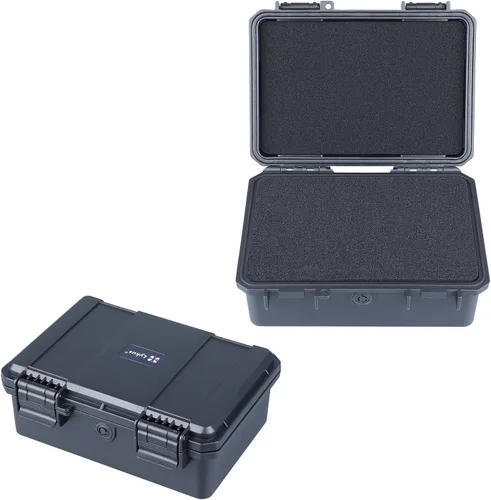 Vista 7 de Lykus HC-1420 Mini caja rígida seca con inserto de espuma, tamaño interior 5.5 x 3.5 x 2.7 pulgadas, IP66 a prueba de salpicaduras, adecuada