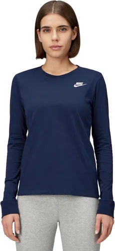Vista 21 de Nike Sportswear Club - Camiseta de manga larga para mujer Negro/Blanco