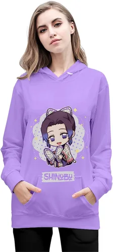 Vista 5 de AMOMA Sudadera con capucha con estampado de anime para mujer y niña