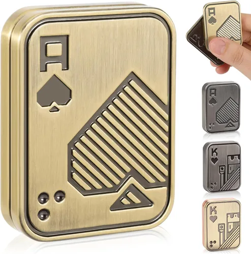 Vista 7 de Deslizador de Dedos, Tarjeta de Poker Metálica de 3 Capas, Clicker de Dedos, Juguetes para Dedos para Adultos, Alivian el Estrés, la Ansiedad