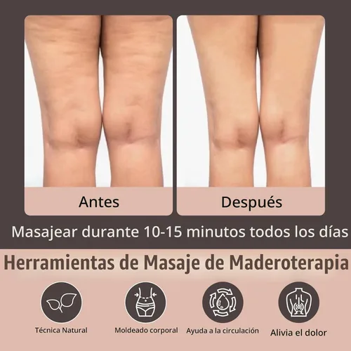 Vista 4 de Herramientas de Masaje de Terapia de Madera, Masajeador de Drenaje Linfático, Alivio del Dolor, Masajeador Multifuncional para Cuello, Espalda