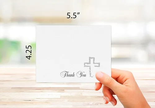Vista 3 de Small World Greetings Simple White - Tarjetas de agradecimiento religiosas, 24 unidades, interior en blanco con sobres, tamaño A2
