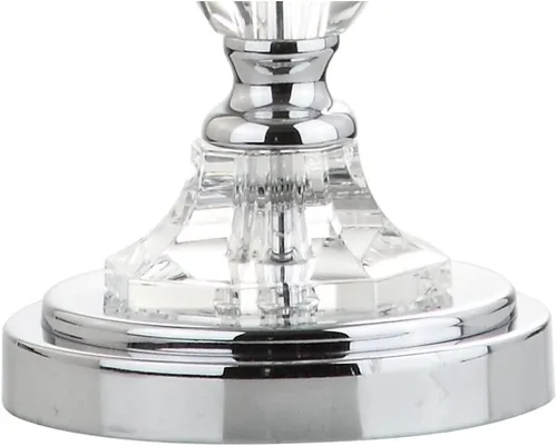 Vista 6 de JONATHAN Y JYL2039A - Lámpara de mesa LED de cristal transparente de 27 pulgadas, lámpara tradicional francesa cromada con pantalla de tambor