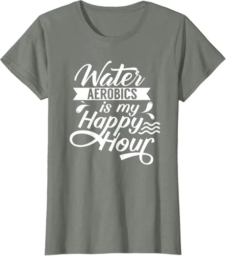 Vista 12 de Water Aerobics Is My Happy Hour Hobby Instructor Aqua Camiseta Negro