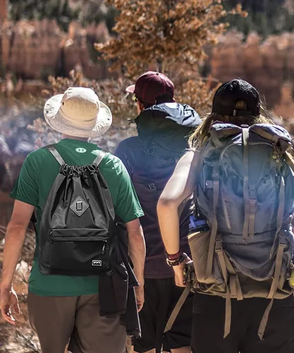 Vista 7 de Peicees - Mochila tipo bolsa deportiva, ligera, impermeable con jareta para hombre y mujer