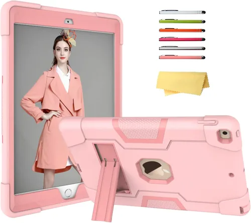 Vista 12 de Funda infantil para iPad de 9ª/8ª/7ª generación de 10.2 pulgadas con mango giratorio/soporte, ligera, suave, espuma EVA, a prueba de golpes, 01#