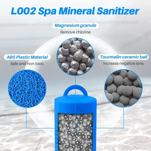 Vista 3 de POOLPURE Barra mineral para bañera de hidromasaje, cartucho de iones minerales plateados, desinfectante de iones de plata para spa (paquete de 1)