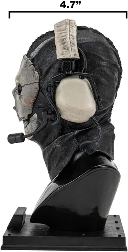Vista 6 de Call of Duty Estatua de busto fantasma: estatua de busto de 8 pulgadas que incluye máscara, auriculares decorativos y soporte de exhibición