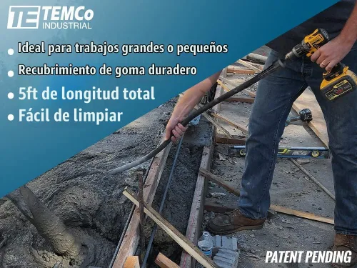 Vista 4 de TEMCo - Herramienta vibradora de hormigón inalámbrica, vibrador de hormigón accionado por taladro