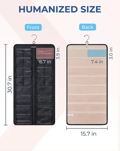 Vista 6 de BAGSMART Organizador de joyas colgante, estuche de almacenamiento para lentes de sol a prueba de polvo montado en la pared, estuche de viaje