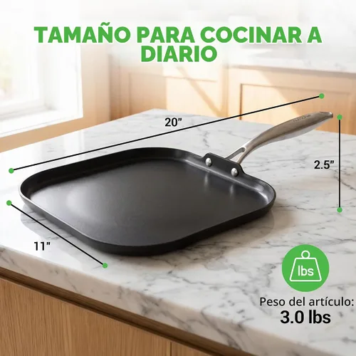 Vista 2 de NutriChef 11-Inch Griddle Pan Ceramic Non-stick with Induction Base Black