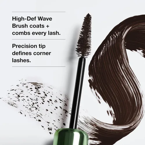 Vista 4 de Clinique High Impact High-Fi Full Volume Mascara Volume, Length, Non-Clumping, Smudge-Proof + Safe For Sensitive Eyes, Black/Brown Negro/Marrón