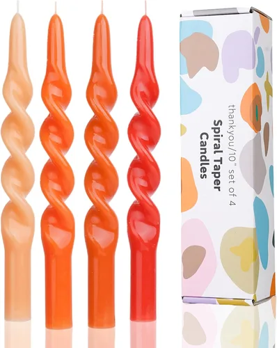Vista 23 de Velas Cónicas en Espiral Degradado Rosa Vela Torcida Cónica Velas de Palo para Vacaciones Bodas Fiestas Cera Sin Aroma Vela de Cena Sin Goteo
