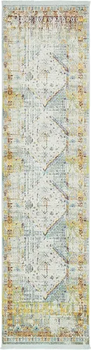 Vista 10 de Tapete abstracto Unique Loom, colección Estrella, moderno, multiárea, Polipropileno, celeste/turquesa