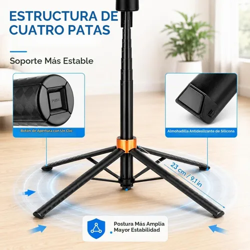 Vista 7 de Trípode de 70 pulgadas para teléfono, trípode portátil todo en uno extensible para celular, trípodes altos de viaje para grabar videos, selfies
