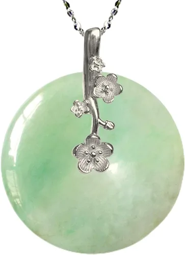 Vista 41 de Dahlia Collar eterno de jade en forma de círculo, jadeíta de grado A certificada de Birmania auténtica para la paz