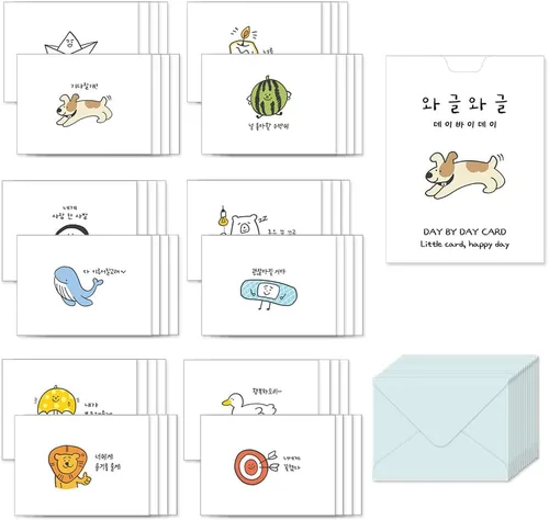 Vista 39 de Monolike Tarjeta Día a Día, 105 Luna - Mezcla de 48 mini tarjetas individuales, 24 sobres Paquete
