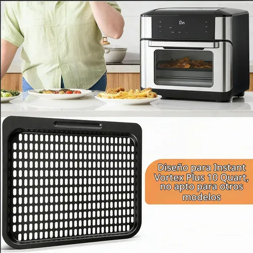 Vista 4 de GCQ Bandeja de cocina para freidora de aire Instant Vortex Plus10 cuartos de galón Chefman de 12 cuartos de galón 5 en 1, repuesto antiadherente