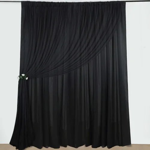 Vista 14 de Efavormart - Telón de fondo de gasa de poliéster de doble capa marfil de 20ftx10ft con bolsillos para barra Efavormart