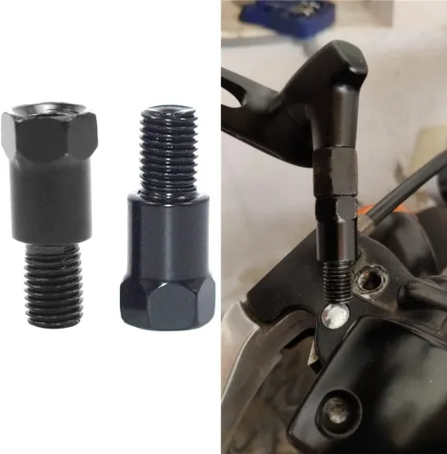 Vista 5 de SEMIMO Adaptador de montaje de espejo de motocicleta Ajuste de altura Tornillo Retrovisor Espejos Convertidor de diámetro de rosca 0.394 in RH a