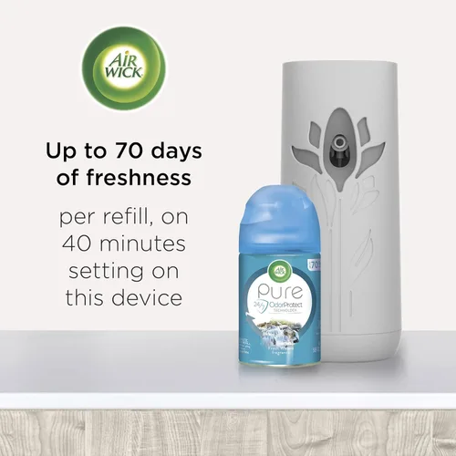 Vista 2 de Air Wick - repuestos en espray para ambientador automático, olor a agua fresca, 1 unidad, aceites esenciales, neutraliza malos olores