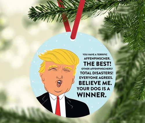 Vista 2 de Andaz Press - Adorno para árbol de Navidad con diseño de perro con texto en inglés "You Have a Terrific Affenpinscher" (MDF)