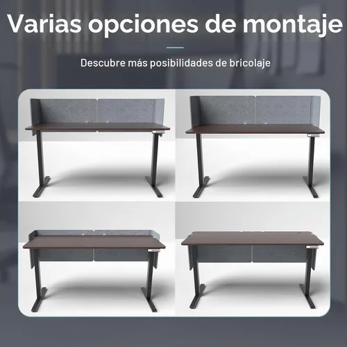 Vista 7 de Panel de privacidad para escritorio, 2 divisores de escritorio de oficina Gris
