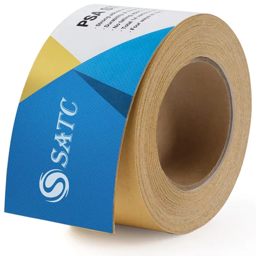 Vista 8 de S SATC Papel de lija PSA Longboard de grano 40, rollo continuo de 20 yardas de largo, 2-3/4" de ancho autoadhesivo con respaldo adhesivo, hojas