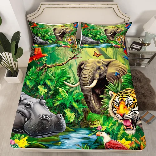 Vista 27 de Erosebridal Sábanas de Cama para Niños de Gato Lindo Tamaño Twin Línea de Arcoíris Neón Sábana Ajustable de Gato con Bolsillo Profundo para Niñas