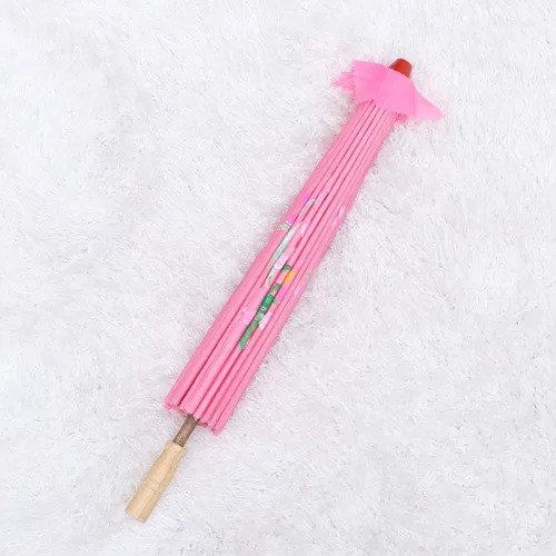 Vista 7 de HEALLILY Paraguas japonés chino de papel al óleo, sombrilla para bailar Umberlla, accesorios de fotografía para adultos o niños (rosa)