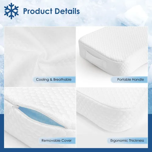 Vista 7 de Almohada refrescante de piernas para personas que duermen de lado, almohada de rodilla de tela 100% refrescante para dormir de lado, almohada