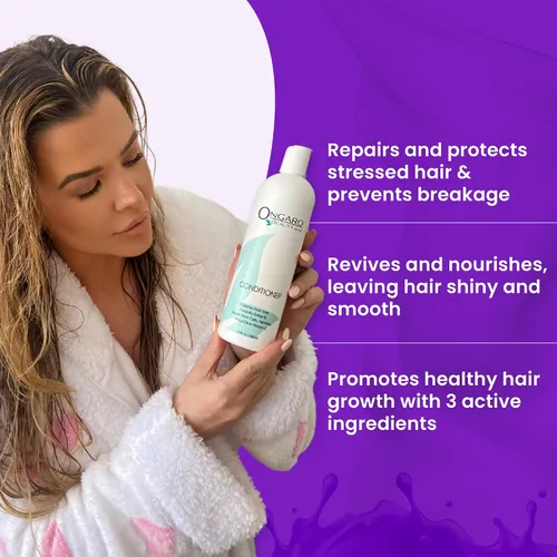Vista 5 de Ongaro Beauty Acondicionador orgánico para el cabello para hombres y mujeres, acondicionador hidratante hidratante con aloe vera, vitamina E