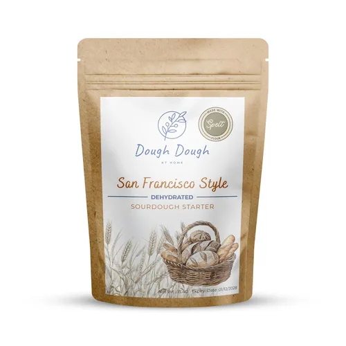 Vista 8 de Cultivo de masa madre deshidratada San Francisco para pan artesanal, activación de 24 horas, kit fácil para principiantes, paquete básico de masa