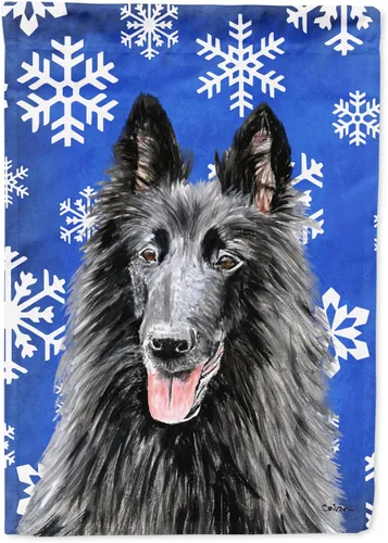 Vista 29 de Caroline's Treasures SC9374GF Bulldog English Snow flakes Holiday Garden Flag Buzón Bandera decorativa para patio exterior, patio, obras de arte