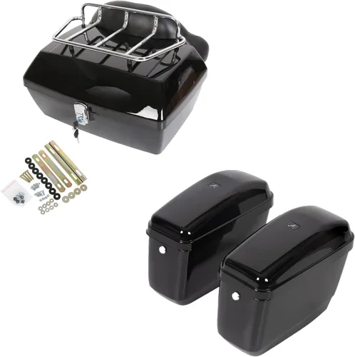 Vista 19 de ECOTRIC - Alforjas rígidas extendidas de 5 pulgadas para maletero, compatibles con todos los modelos Harley Davidson Road King Glide Softail Touring