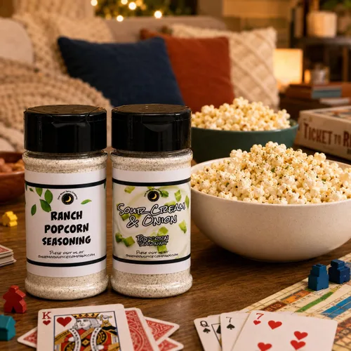 Vista 6 de Condimento de palomitas de maíz Paquete variado de 2 Ranch Crema agria y cebolla Batidores de 3.5 onzas Fabricado en lotes pequeños