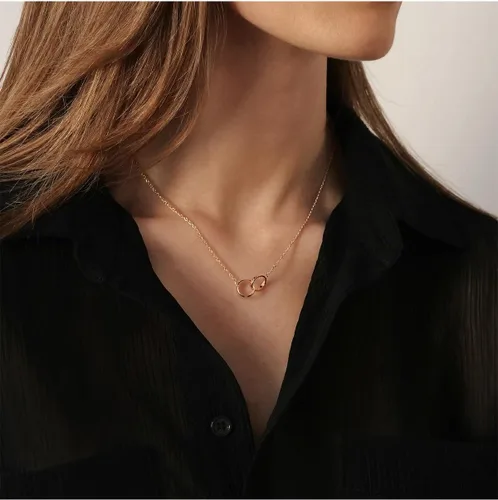 Vista 4 de Daniel Wellington Collar Elan de acero inoxidable de oro rosa (316L) y baño de oro rosa