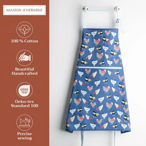 Vista 1072 de Maison d' Hermine Delantales para mujer con bolsillo, 100% algodón (27.50 x 31.50 pulgadas)