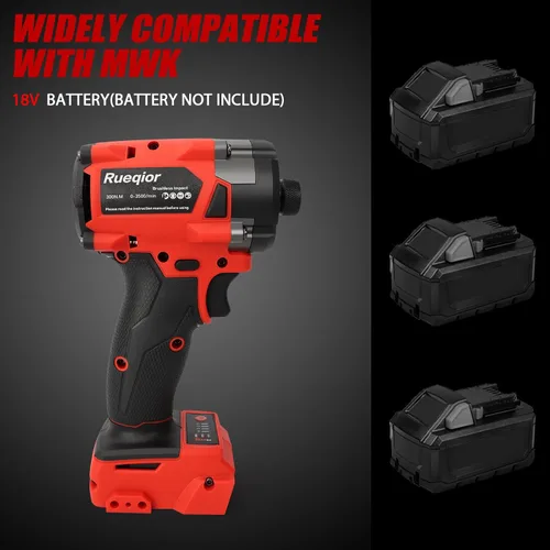 Vista 6 de Destornillador de impacto inalámbrico 2953-20 para batería Milwaukee M18, hasta 220 pies-libras (300 N.m) Destornillador de impacto sin escobillas
