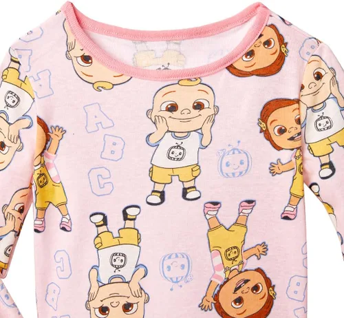 Vista 6 de CoComelon Conjunto de pijama de 4 piezas para niña, ropa de dormir