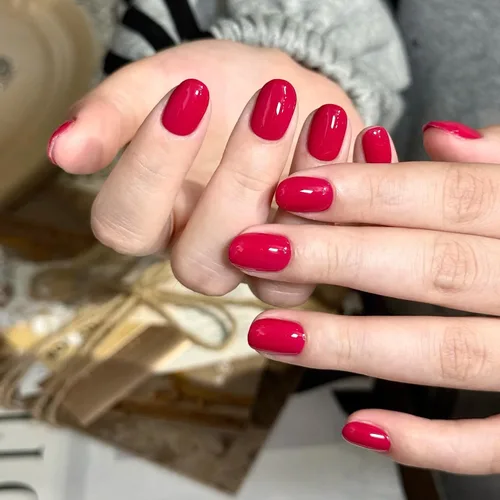 Vista 4 de Tiras de uñas de gel rojo burdeos color sólido pegatinas de gel de uñas 20 envolturas de manicura extra largas