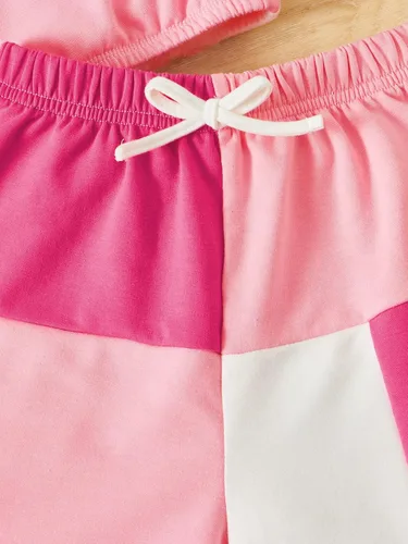 Vista 4 de SOLY HUX Toddler Girl's 2 Piece Outfits Summer Cute Colorblock Sleeveless Tank Tops and Track Shorts Sets Clothes