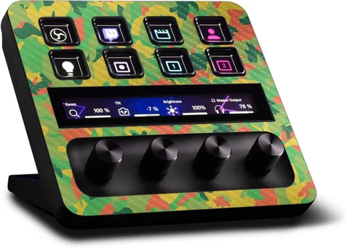 Vista 27 de MightySkins - Piel de fibra de carbono compatible con Elgato Stream Deck + - Morado sólido Acabado de fibra de carbono texturizado protector